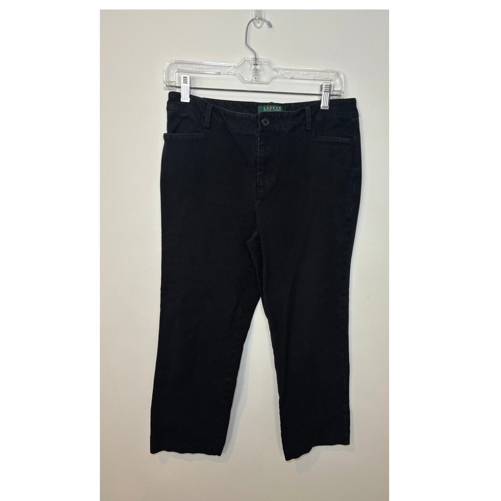 Lauren Ralph Lauren Petite Catlin Black Straight Leg Pants Size 8P